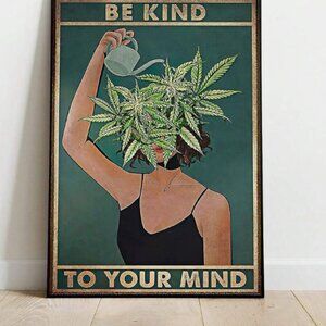 Vintage Be Kind To Your Mind Poster Mental Health Quote